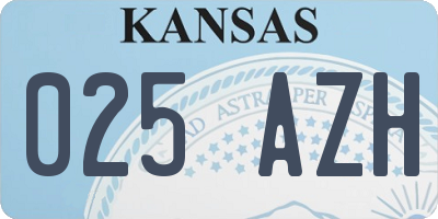 KS license plate 025AZH