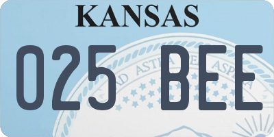 KS license plate 025BEE
