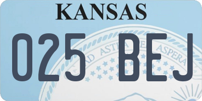 KS license plate 025BEJ
