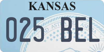 KS license plate 025BEL