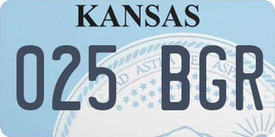 KS license plate 025BGR
