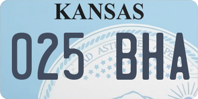 KS license plate 025BHA