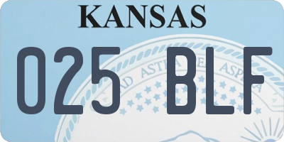 KS license plate 025BLF