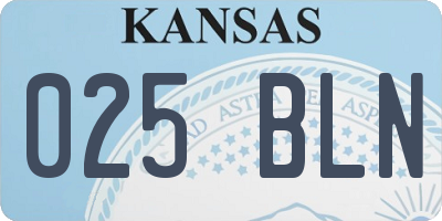 KS license plate 025BLN