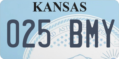 KS license plate 025BMY