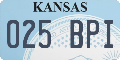 KS license plate 025BPI