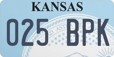 KS license plate 025BPK