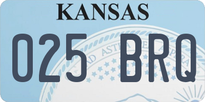 KS license plate 025BRQ