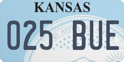 KS license plate 025BUE
