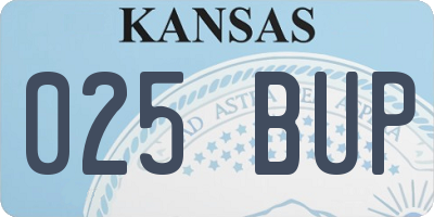 KS license plate 025BUP