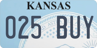 KS license plate 025BUY