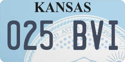 KS license plate 025BVI