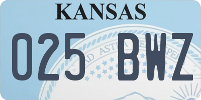 KS license plate 025BWZ