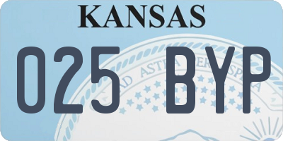 KS license plate 025BYP