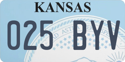 KS license plate 025BYV