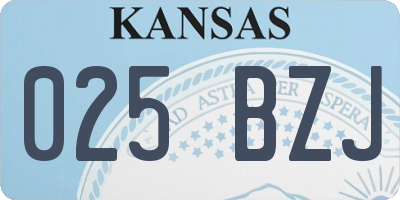 KS license plate 025BZJ