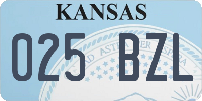 KS license plate 025BZL