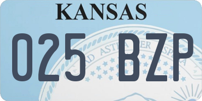 KS license plate 025BZP