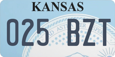KS license plate 025BZT