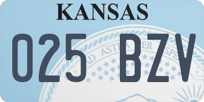 KS license plate 025BZV