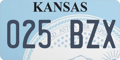 KS license plate 025BZX