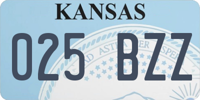 KS license plate 025BZZ