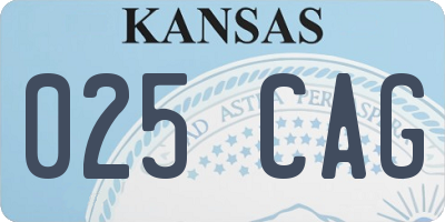 KS license plate 025CAG