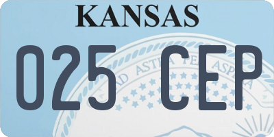 KS license plate 025CEP