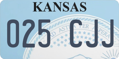 KS license plate 025CJJ