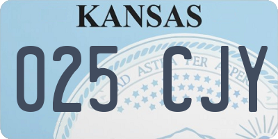 KS license plate 025CJY