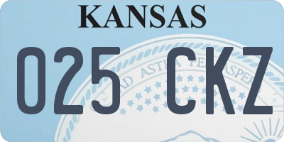 KS license plate 025CKZ