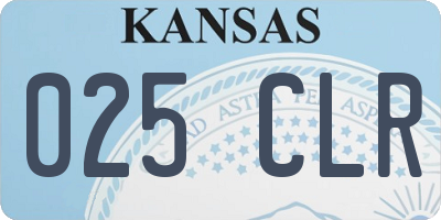KS license plate 025CLR