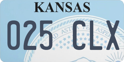 KS license plate 025CLX