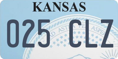 KS license plate 025CLZ