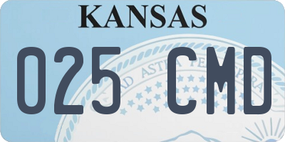 KS license plate 025CMD