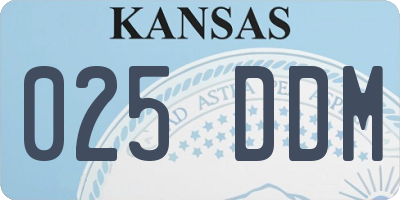 KS license plate 025DDM