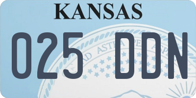 KS license plate 025DDN