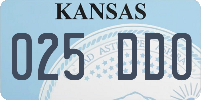KS license plate 025DDO