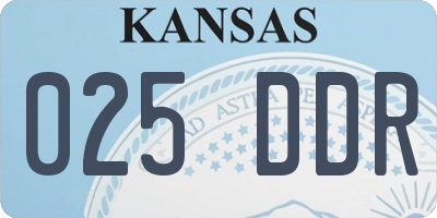 KS license plate 025DDR