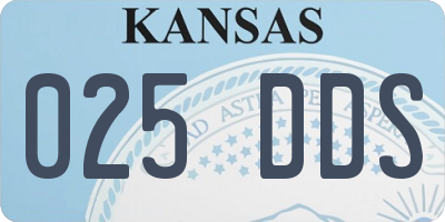 KS license plate 025DDS