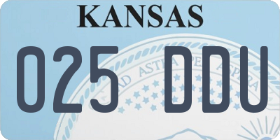 KS license plate 025DDU