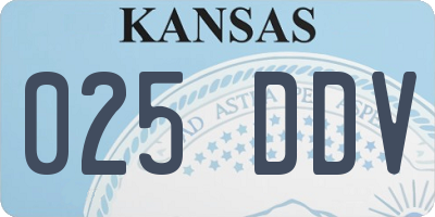 KS license plate 025DDV