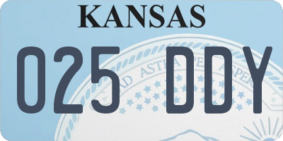 KS license plate 025DDY