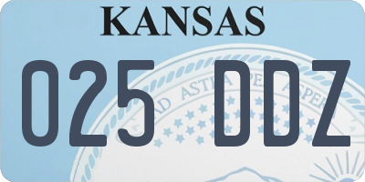 KS license plate 025DDZ