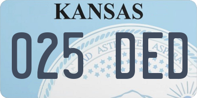 KS license plate 025DED