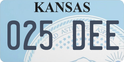 KS license plate 025DEE