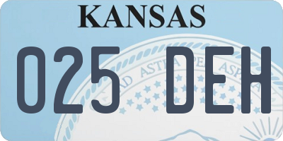 KS license plate 025DEH