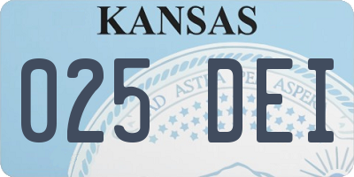 KS license plate 025DEI