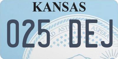 KS license plate 025DEJ