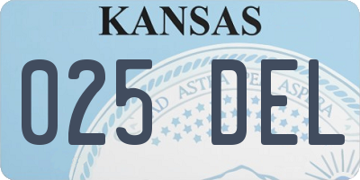 KS license plate 025DEL
